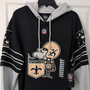 '47 New Orleans Saints Double Header Blitz Cornerback Pullover Hoodie. NEW. XL